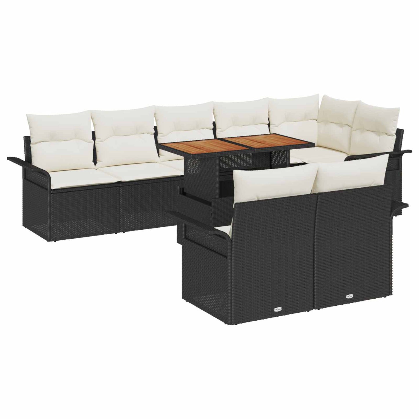Tuinbankenset Met Kussen 9 Pcs Poly Rattan