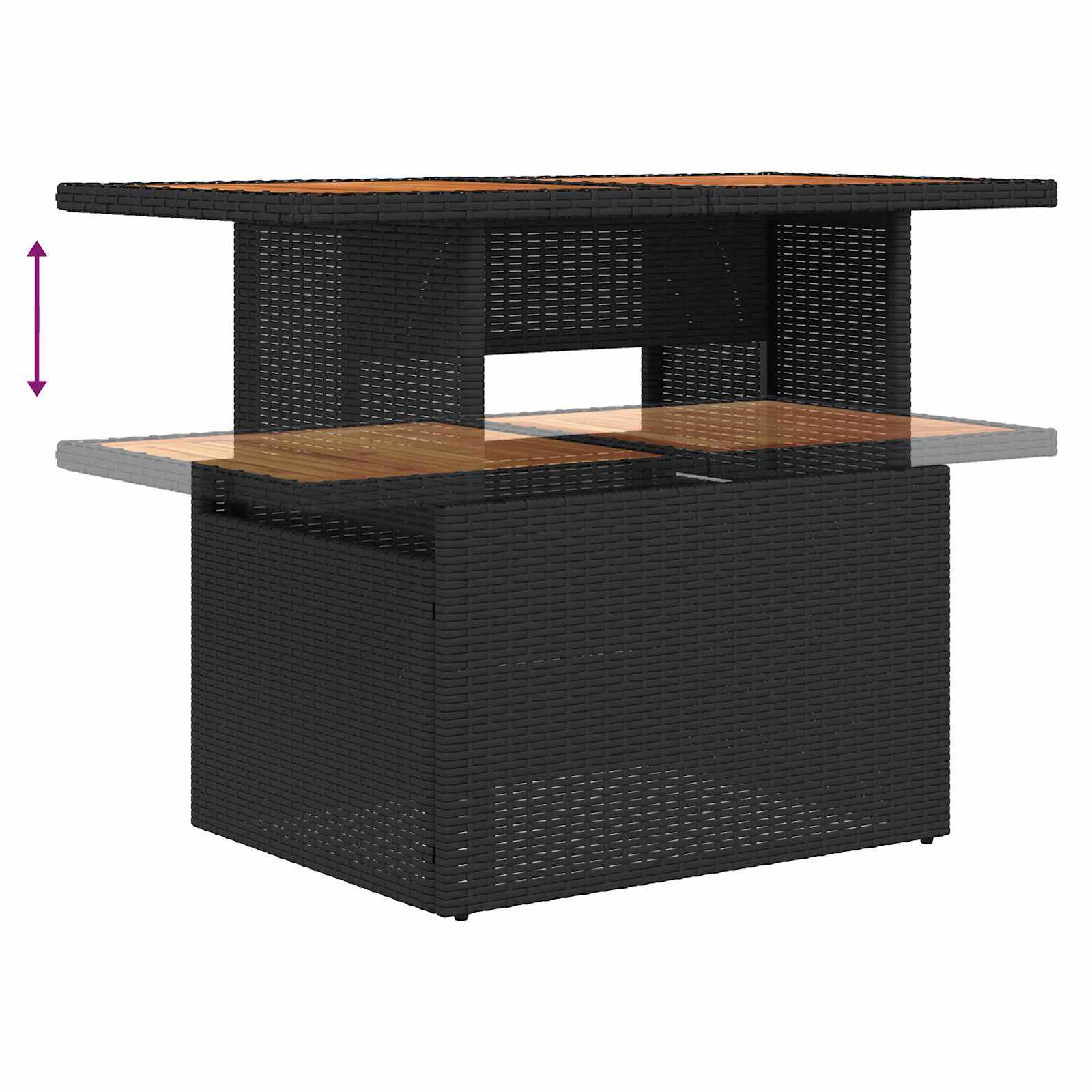 Tuinbankenset Met Kussen 9 Pcs Poly Rattan
