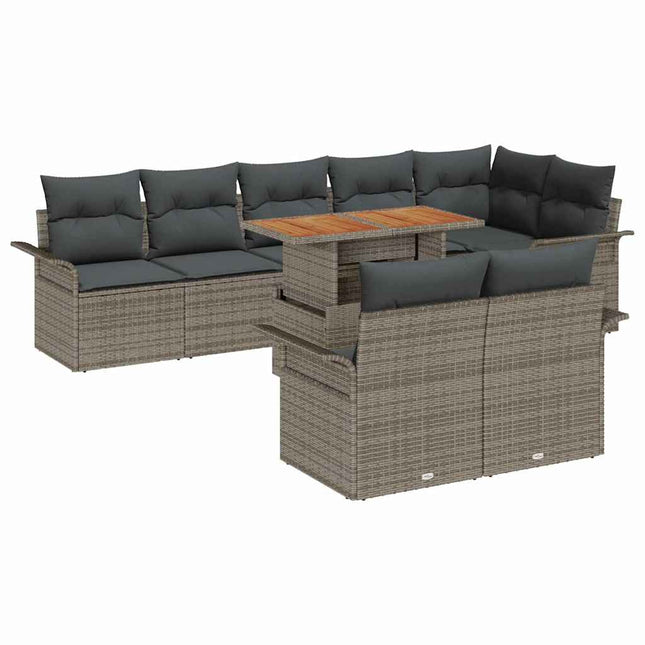 Tuinbankenset Met Kussen 9 Pcs Poly Rattan