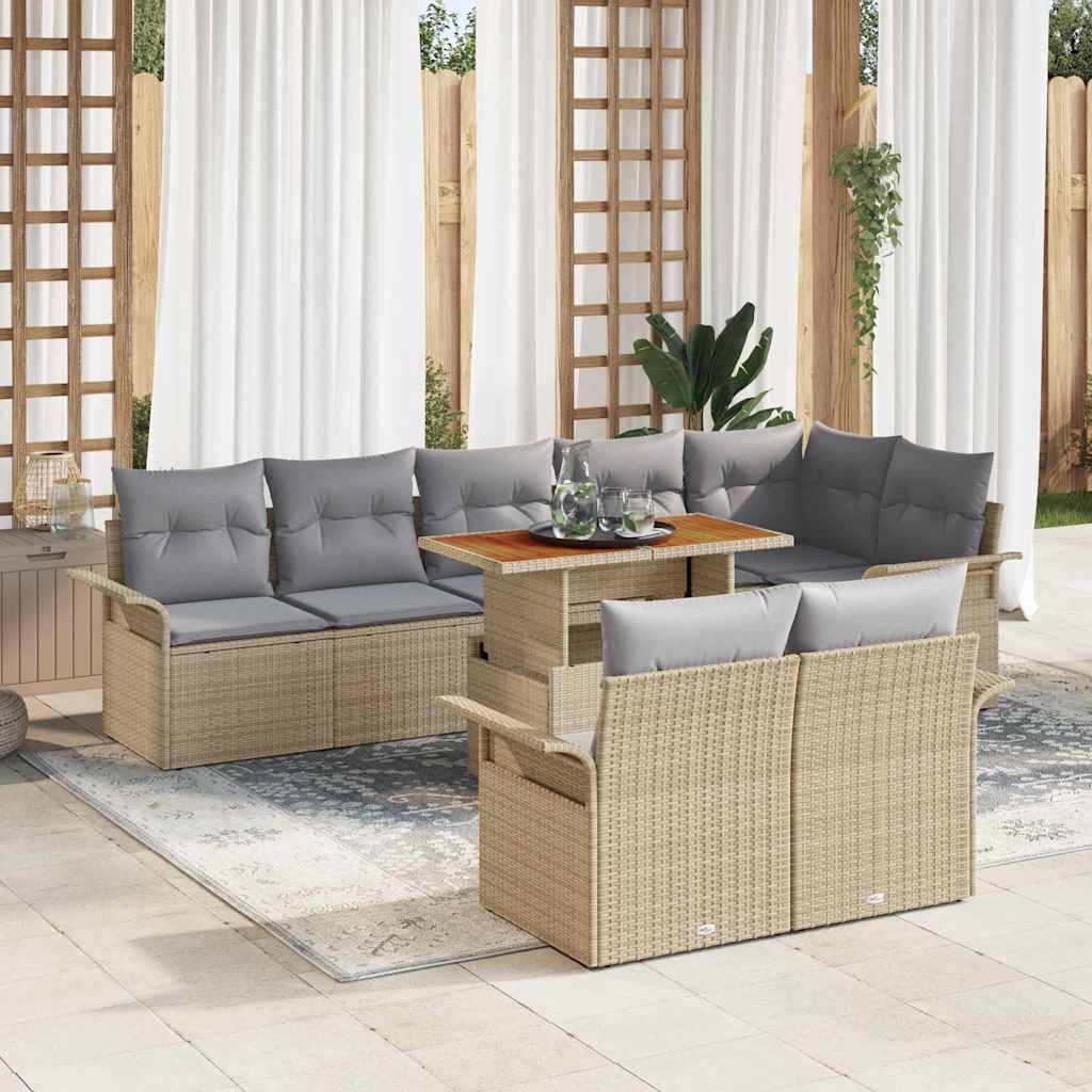Tuinbankenset Met Kussen 9 Pcs Poly Rattan