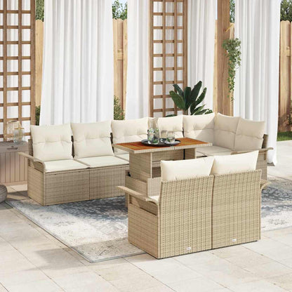 Tuinbankenset Met Kussen 9 Pcs Poly Rattan