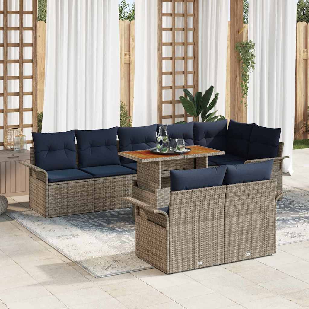 Tuin Sofa Set Met Kussen 9 Pcs En Blauw