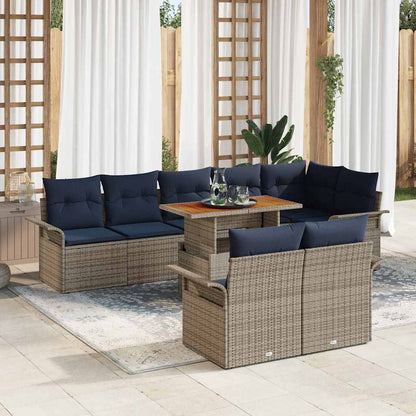Tuin Sofa Set Met Kussen 9 Pcs En Blauw