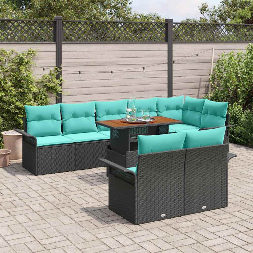 Tuin Sofa Set Met Kussen 9 Pcs En Blauw