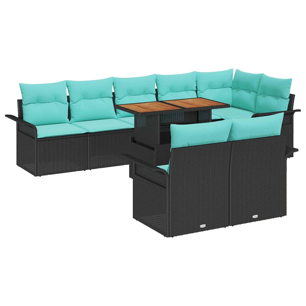 Tuin Sofa Set Met Kussen 9 Pcs En Blauw