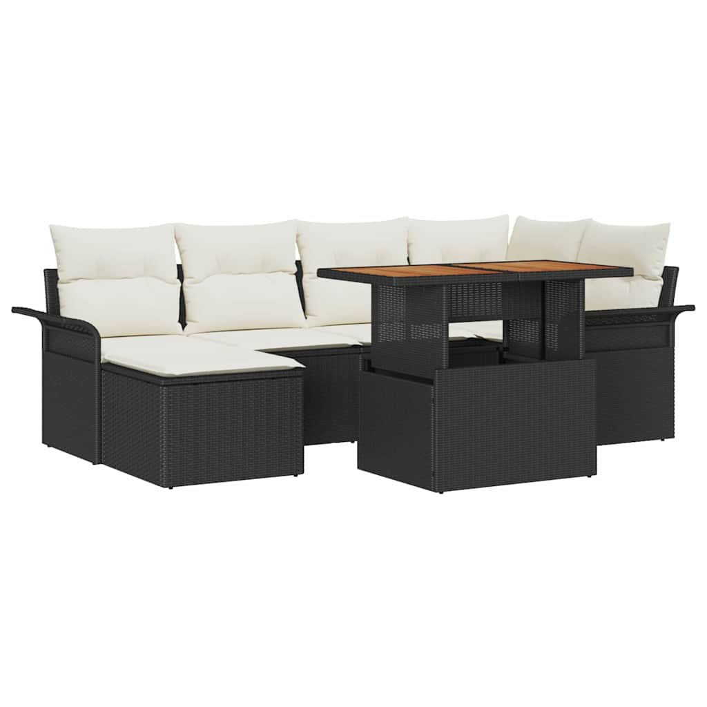 Tuinbankenset Met Kussen 7 Pcs Poly Rattan