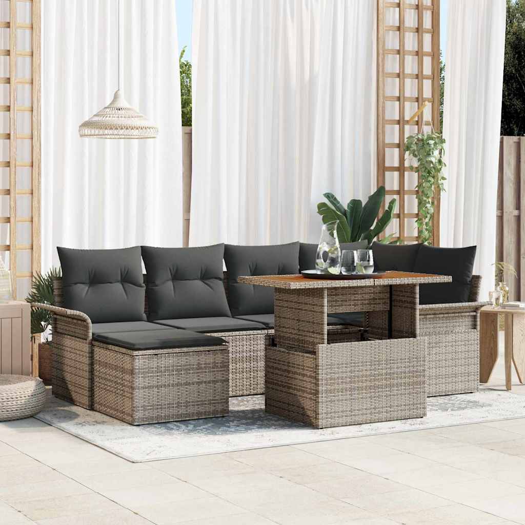 Tuinbankenset Met Kussen 7 Pcs Poly Rattan
