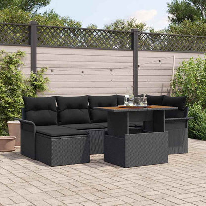 Tuinbankenset Met Kussen 7 Pcs Poly Rattan