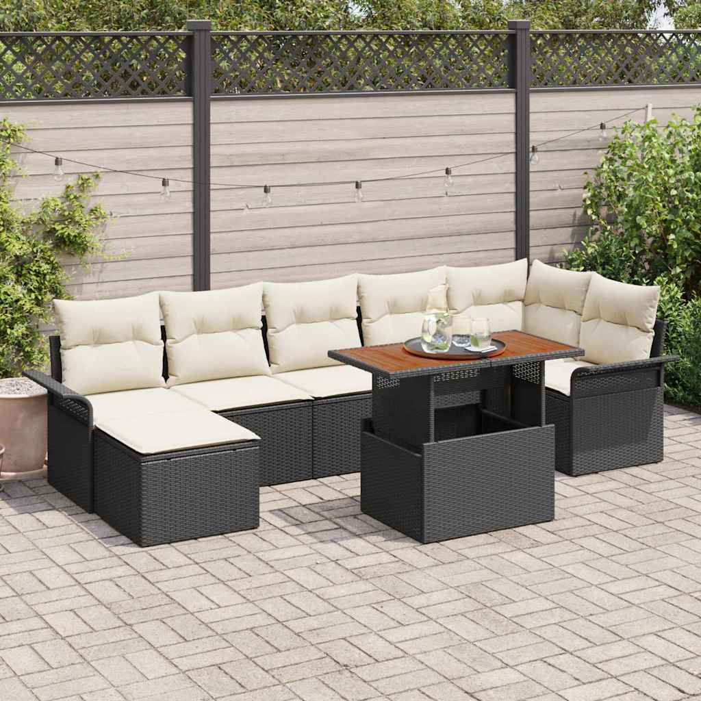 Tuinbankenset Met Kussen 8 Pcs Poly Rattan