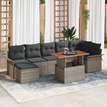 Tuinbankenset Met Kussen 8 Pcs Poly Rattan