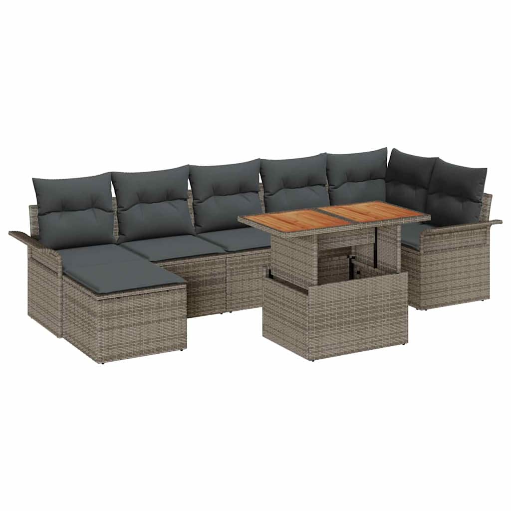 Tuinbankenset Met Kussen 8 Pcs Poly Rattan