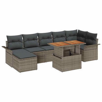 Tuinbankenset Met Kussen 8 Pcs Poly Rattan