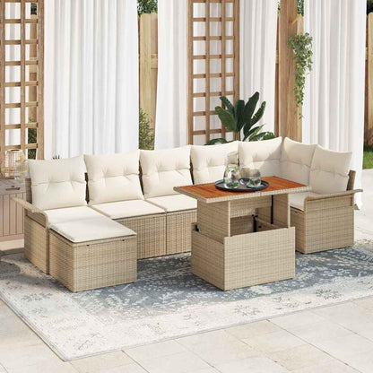 Tuinbankenset Met Kussen 8 Pcs Poly Rattan