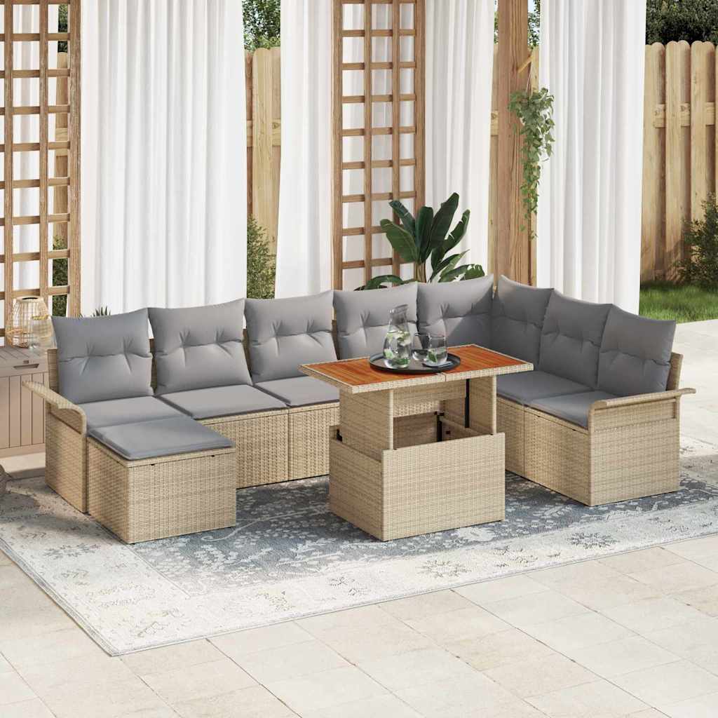 Tuin Sofa Set Met Kussen 9 Pcs