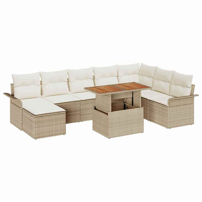 Tuin Sofa Set Met Kussen 9 Pcs