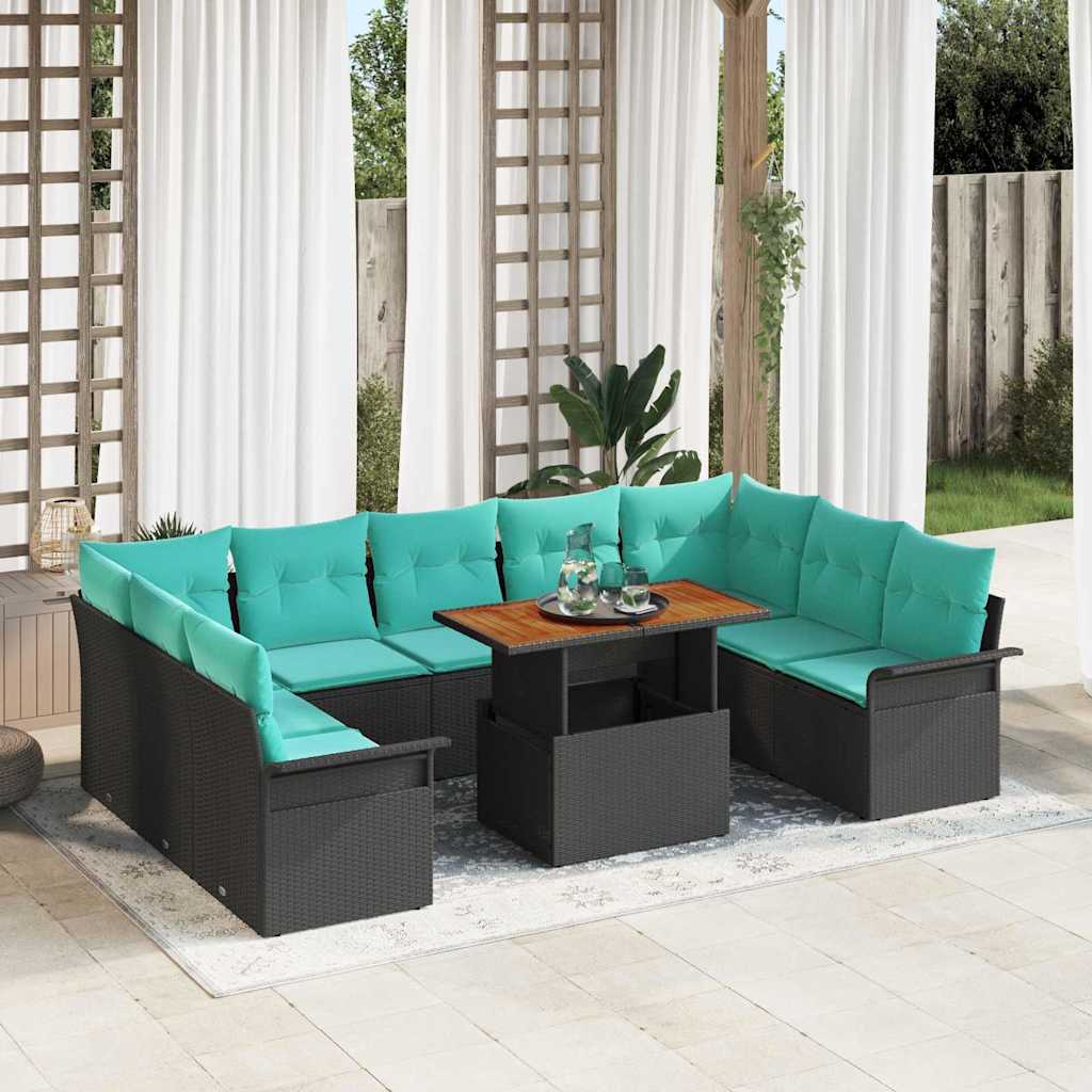 Tuin Sofa Set Met Kussen 10 Pcs En Blauw