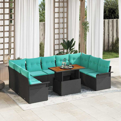 Tuin Sofa Set Met Kussen 10 Pcs En Blauw