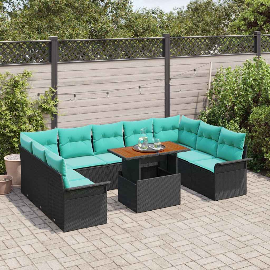 Tuin Sofa Set Met Kussen 10 Pcs En Blauw