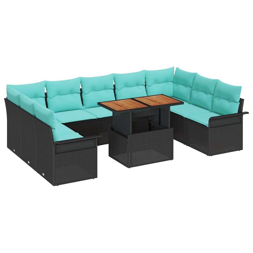 Tuin Sofa Set Met Kussen 10 Pcs En Blauw