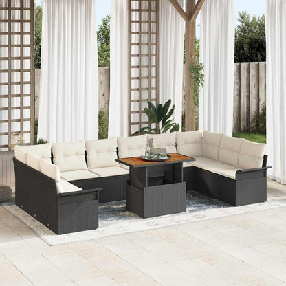 Tuinbankenset Met Kussen 11 Pcs Poly Rattan
