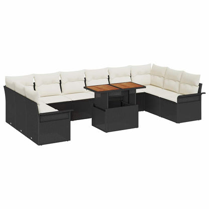 Tuinbankenset Met Kussen 11 Pcs Poly Rattan