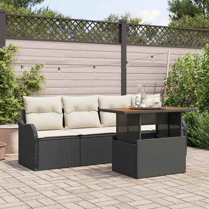 Tuinbankenset 5 St Beige En Crème Poly Rattan
