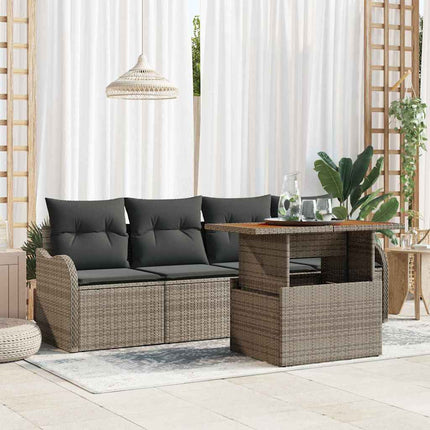 Tuinbankenset 5 St Beige En Crème Poly Rattan