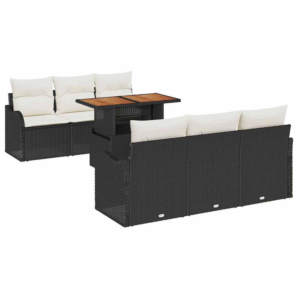 Tuinbankenset Met Kussen 7 Pcs Poly Rattan