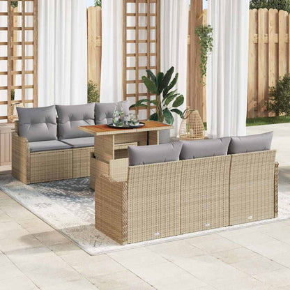Tuinbankenset Met Kussen 7 Pcs Poly Rattan