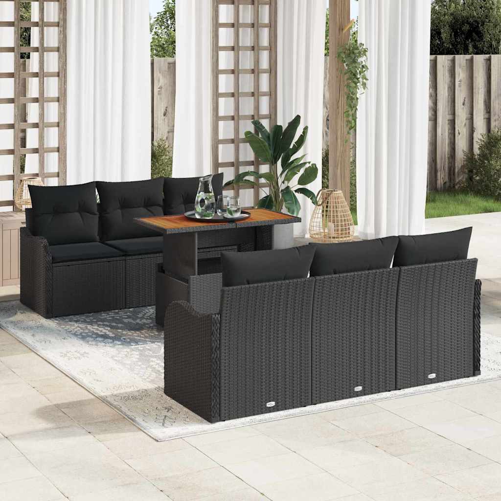 Tuinbankenset Met Kussen 7 Pcs Poly Rattan