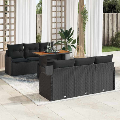 Tuinbankenset Met Kussen 7 Pcs Poly Rattan