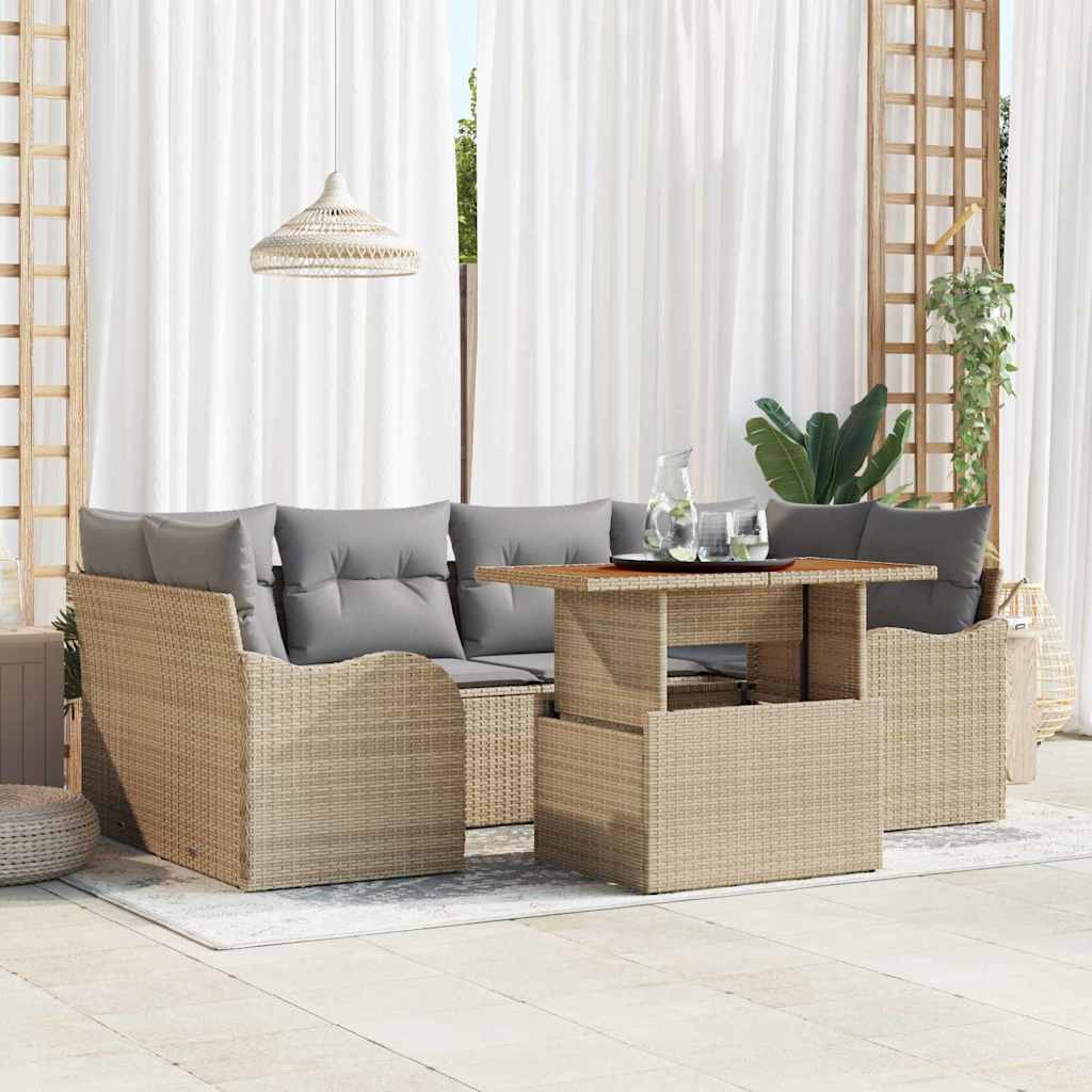 Tuin Sofa Set Met Kussen 7 Pcs