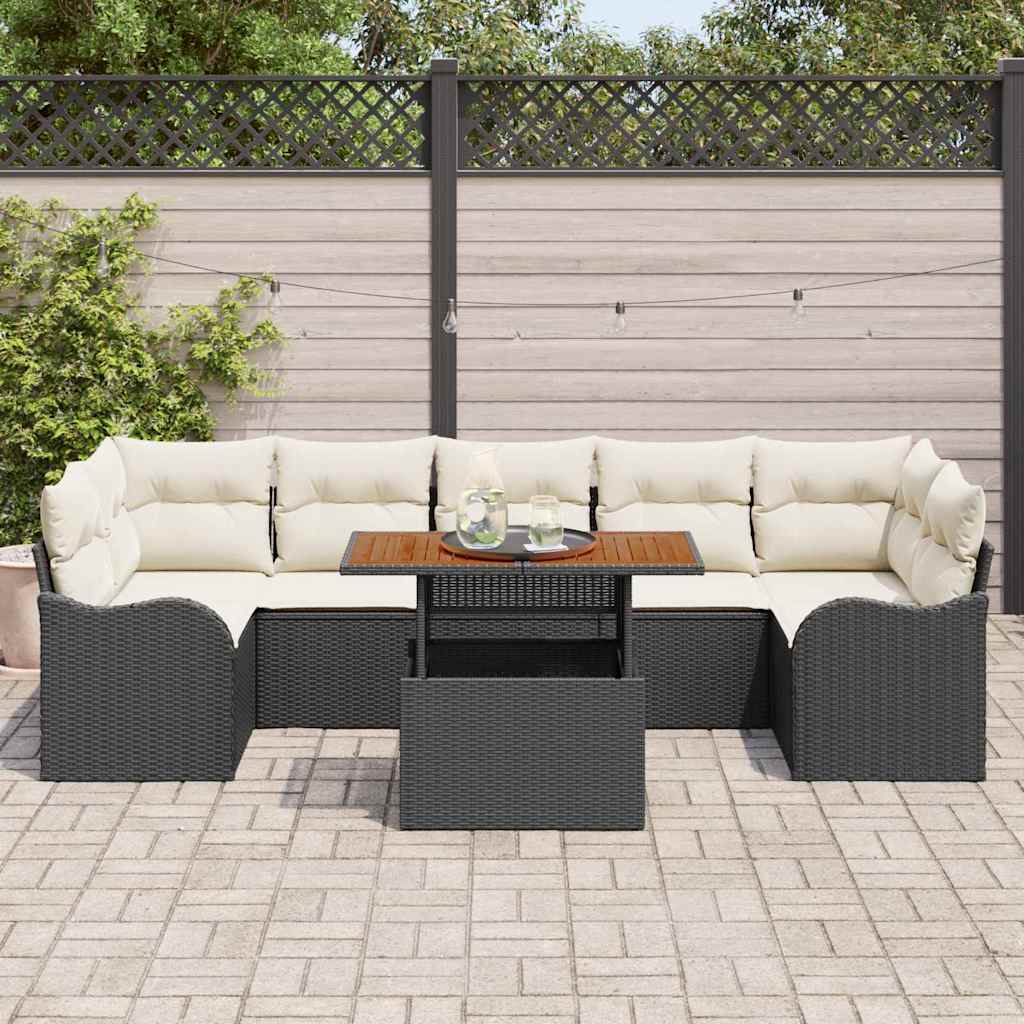 Tuinbankenset Met Kussen 8 Pcs Poly Rattan