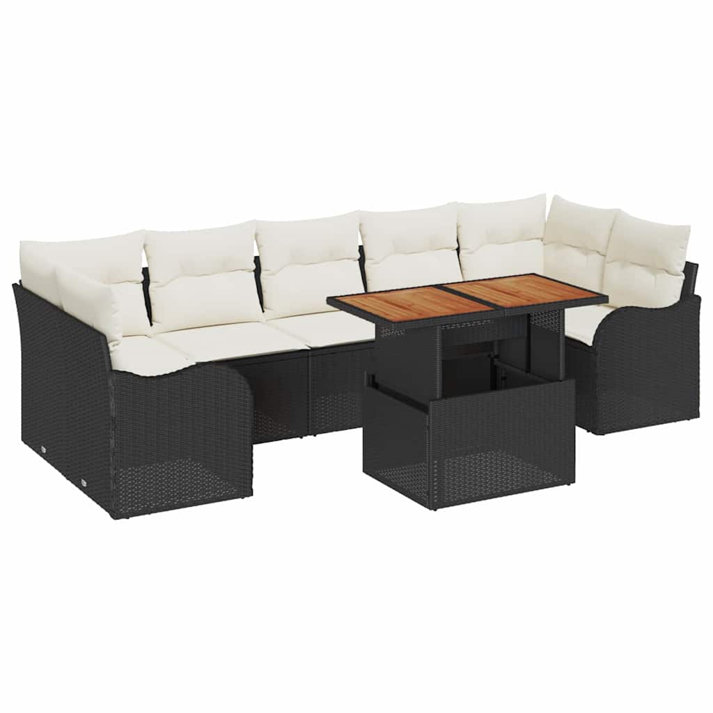 Tuinbankenset Met Kussen 8 Pcs Poly Rattan