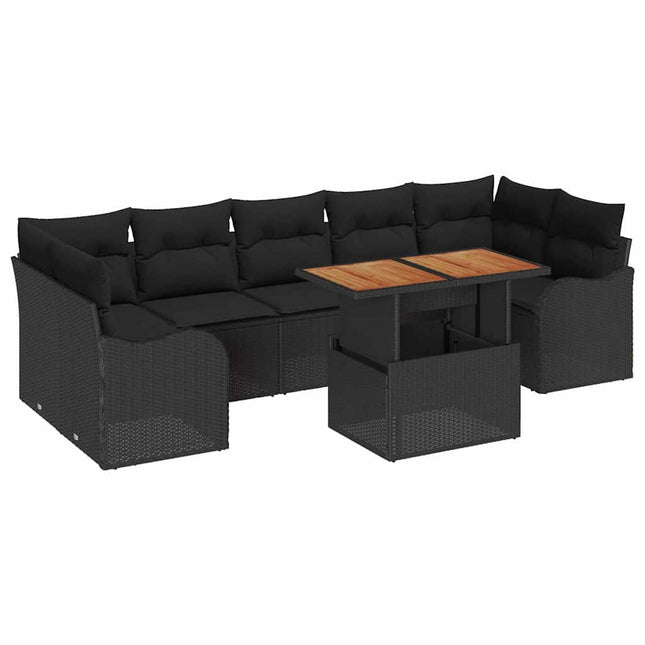 Tuinbankenset Met Kussen 8 Pcs Poly Rattan