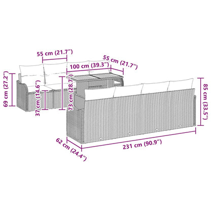 Tuin Sofa Set Met Kussen 7 Pcs
