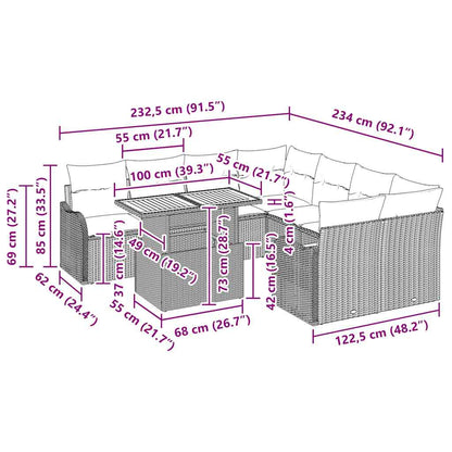 Tuin Sofa Set Met Kussen 7 Pcs