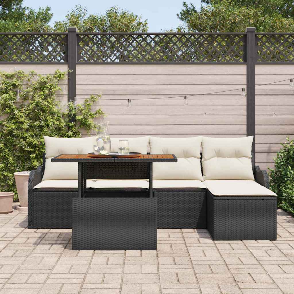 Tuinbankenset Met Kussen 6 Pcs Poly Rattan