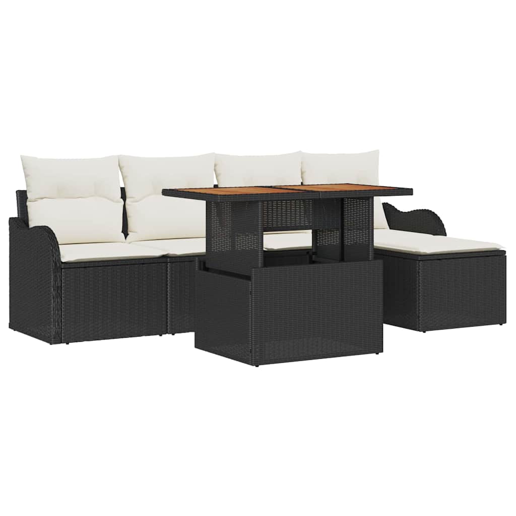 Tuinbankenset Met Kussen 6 Pcs Poly Rattan