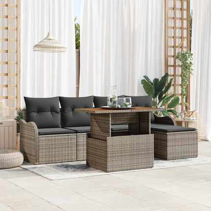 Tuinbankenset 6 St Beige En Crème Poly Rattan