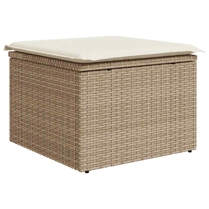 Tuinbankenset 6 St Beige En Crème Poly Rattan