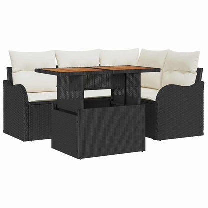Tuinbankenset Met Kussen 5 Pcs Poly Rattan