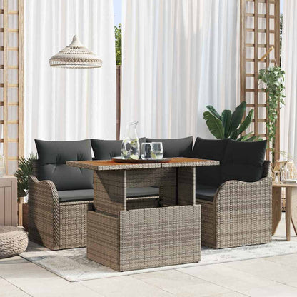 Tuinbankenset Met Kussen 5 Pcs Poly Rattan