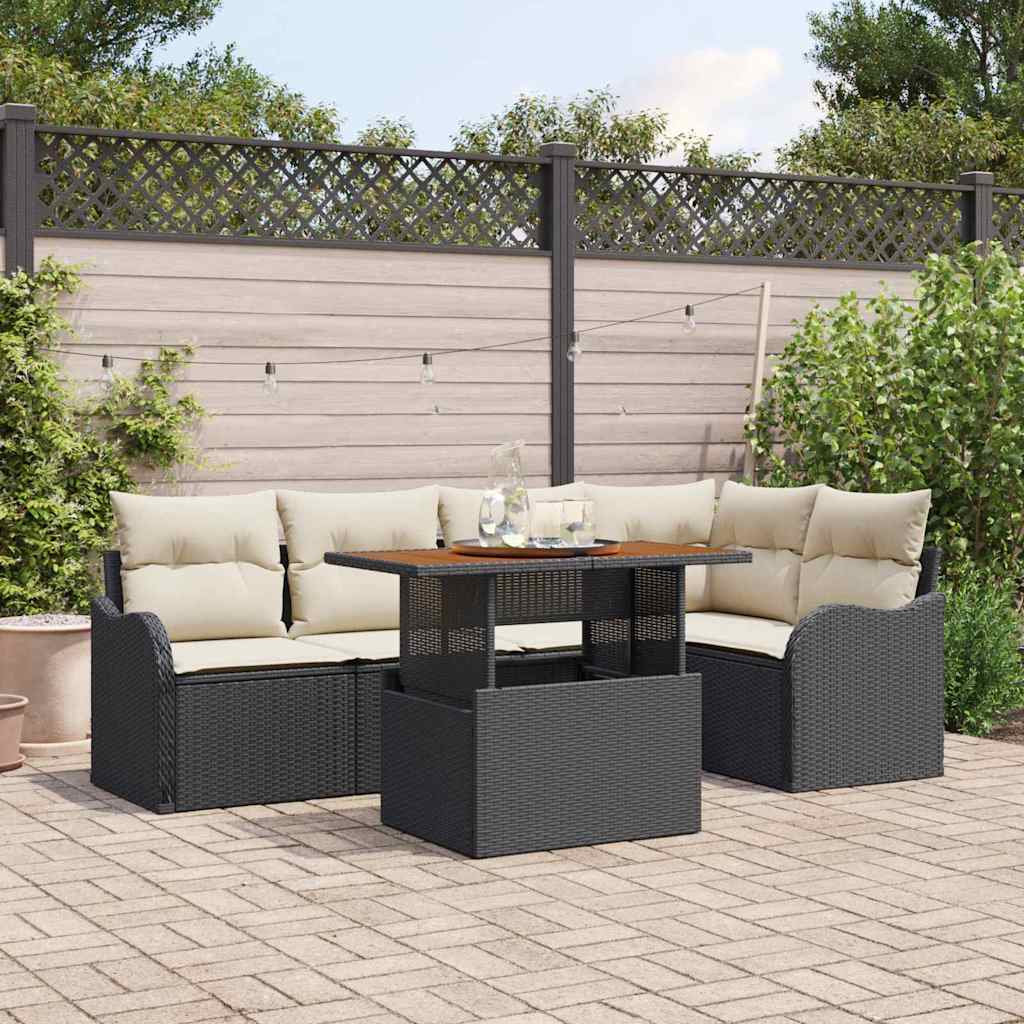 Tuinbankenset Met Kussen 6 Pcs Poly Rattan