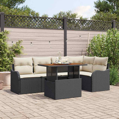 Tuinbankenset Met Kussen 6 Pcs Poly Rattan