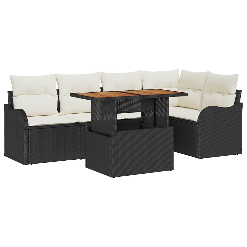 Tuinbankenset Met Kussen 6 Pcs Poly Rattan