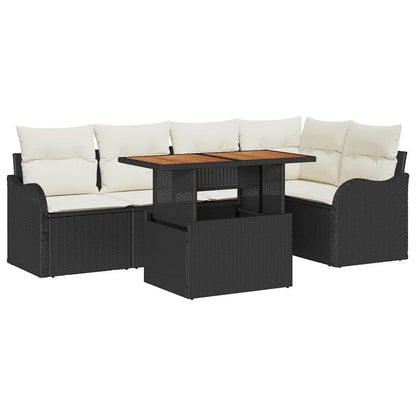 Tuinbankenset Met Kussen 6 Pcs Poly Rattan