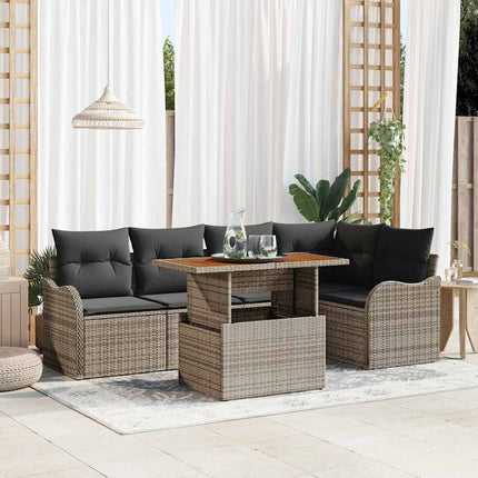 Tuinbankenset 6 St 5-Aantal Zitplaatsen Beige En Licht Grijs