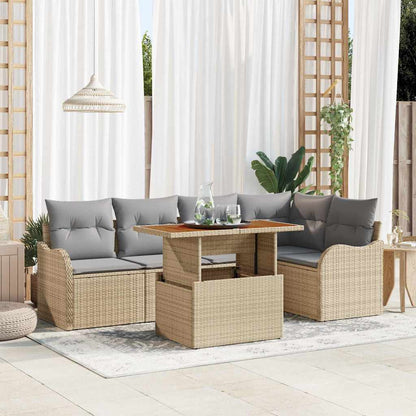 Tuinbankenset Met Kussen 6 Pcs Poly Rattan