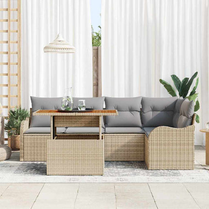 Tuinbankenset 6 St 5-Aantal Zitplaatsen Beige En Licht Grijs